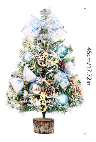 Árbol De Escritorio Para Decoración Navideña, Azul, Nieve Ca