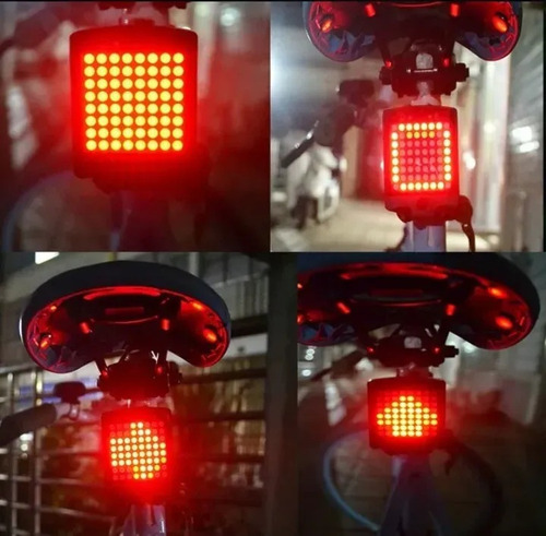 Imagem 7 de 10 de Lanterna Traseira Bike Seta Controle Sem Fio Usb
