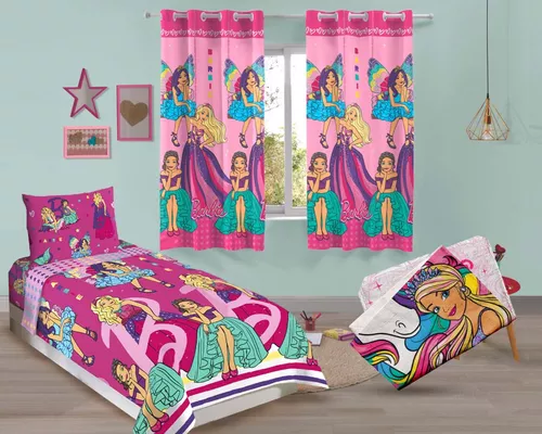 Jogo de Cama Infantil Barbie Reinos Mágicos Lepper