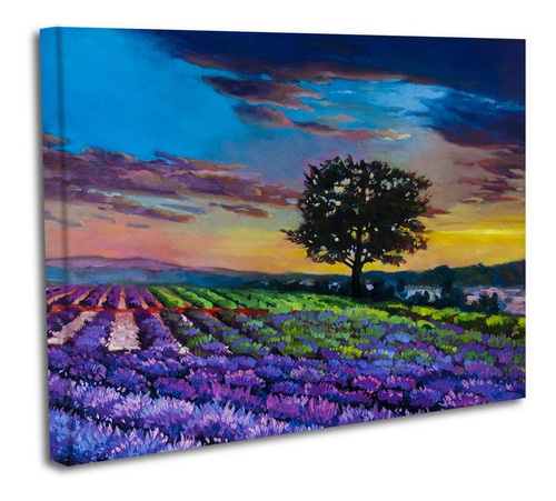 Cuadro Lienzo Canvas 50x60cm Campo Lirio Arbol Tipo Oleo