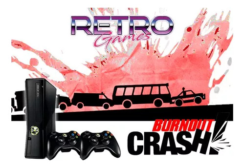 Xbox360 Retrogames 250gb Burnout Crash! Retromx (Usado)