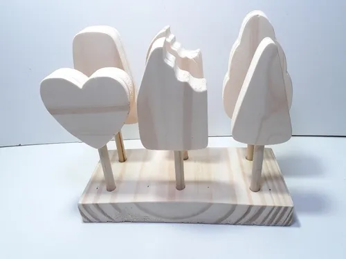 Helados De Madera Juguete Didáctico Virgen Sin Pintar