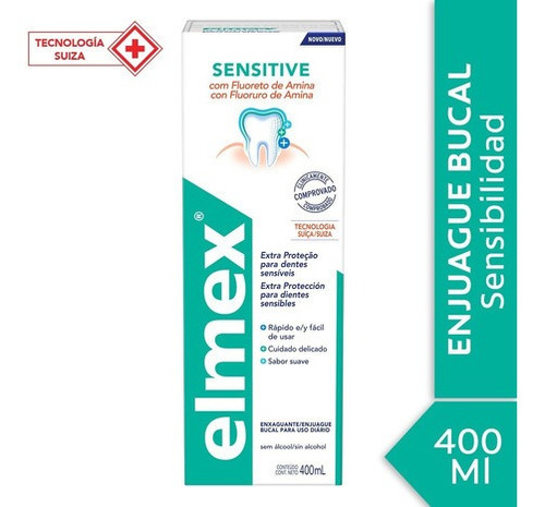 Elmex Sensitive Enjuague Bucal Sin Alcohol 400 Ml