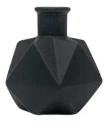 Florero Ceramica Facetado 11x6 Negro