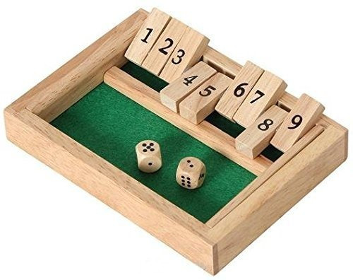 Wooden 9# Shut The Box Game - Mini Travel Set - Simple Dive
