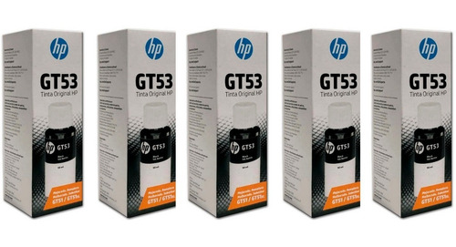 Combo 5 Pcs Botella Hp Gt51 / Gt53 Negro 1vv22al Original .