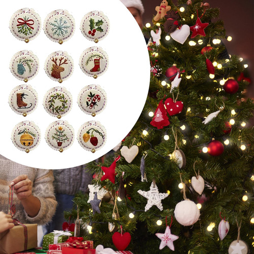 Kit De Adornos Navideños Para Bordar A Mano, Kit Multicolor