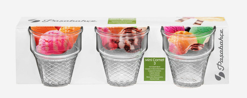 Juego De 12 Copas De Vidrio Para Helado Mini Cornet 245 Ml Color Transparente