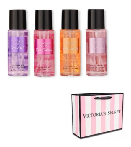 Set 4 Splash 75 Ml C/u The Best Of Mist + Bolsa Victoria`s