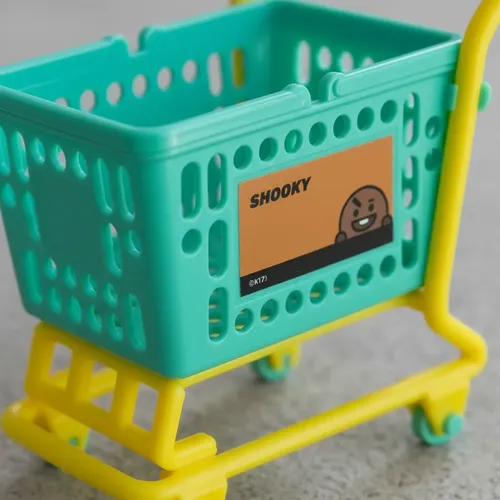 Mini Carrinho De Supermercado Decorativo Bt21 Shooky Miniso