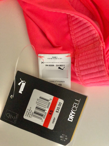 Puma Top Deportivo Alto Impacto Rosa Neon Original (Usado)