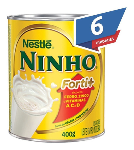 Leite Ninho Instantâneo Kit Com 6 Latas De 400g Cada