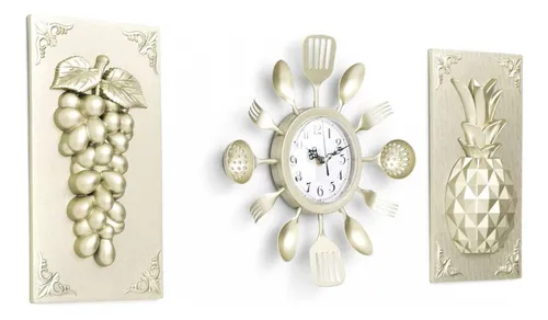 Juego De Reloj De Pared Y Cuadros Decorativos Tropical Env o gratis