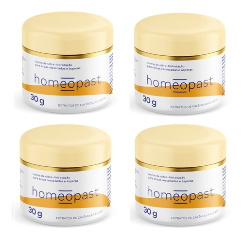 Imagem 1 de 5 de Kit Homeopast Creme Hidratante 30ml 04 Unidades + Brinde