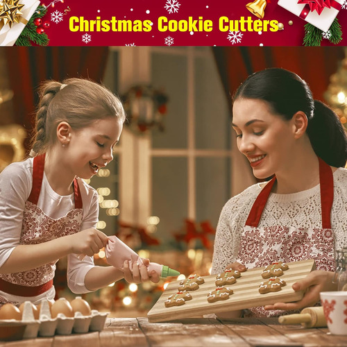 15 Cortadores De Galletas De Navidad, Cortadores De Galletas