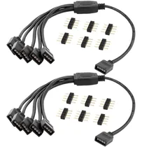 Comprar 2 Pcs Rgb Divisor 1 To 5 4 Pin Led Cable Cpu Coolers And