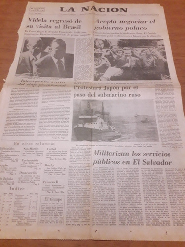 Tapa Diario La Nación 24 08 1980 Videla Brasil Polonia Japón