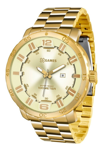 Relógio Xgames Masculino Xmgs1022 C2kx Dourado Grande