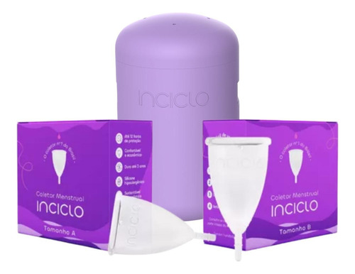 Kit 2 Coletores Menstrual Cápsula Todos Os Tamanhos Inciclo