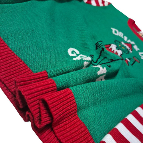 Sueter De Navidad Año Nuevo Ugly Grinch Rayas Tejido Unisex