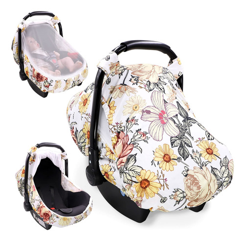 Funda De Asiento De Coche Floral Para Beb, Cubierta De Sol Y