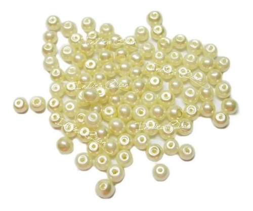 Perlas De Vidrio Color Natural 4 Mm  Insumos Para Bijouterie