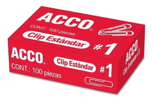 Imagen 2 de 2 de 10 Cajas De Clips Acco Estándar No.1 Inoxidable Con 100 C/u