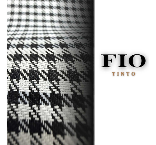 Tecido Pied De Poule Xadrez Fio Tinto Preto E Branco 2 Metros Xadrez