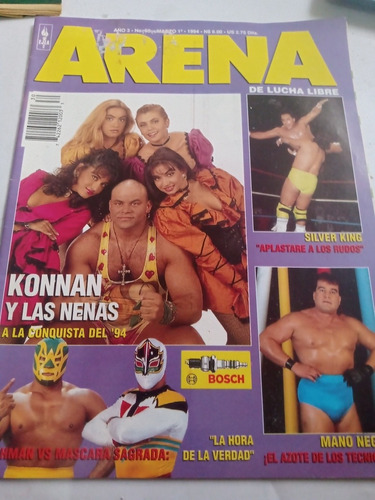 Imagen 1 de 7 de Revista Arena 1994 Konnan Y Las Nenas Máscara Sagrada