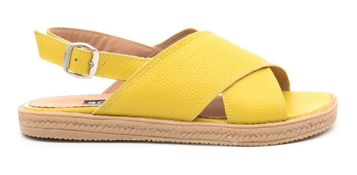 Sandalias De Cuero Chatas Base De Goma Mujer Verano !!