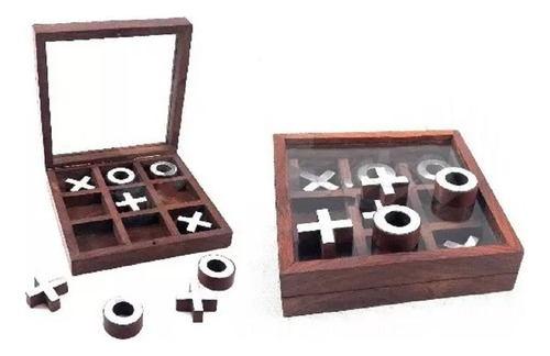 Ta Te Ti En Caja De Madera Made In India