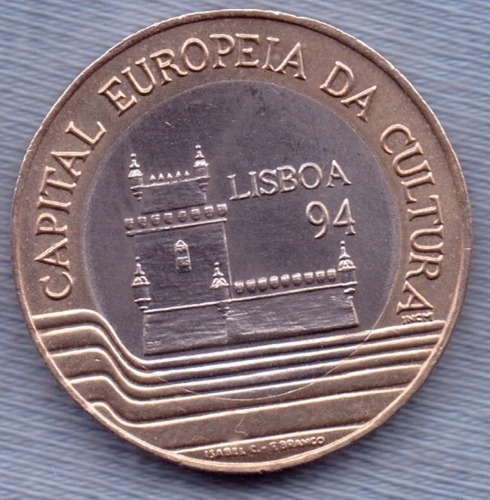 Portugal 200 Escudos 1994 Bimetalica * Capital De La Cultura