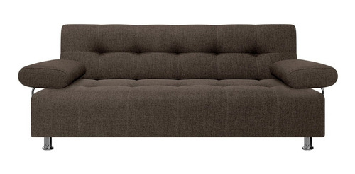Imagen 2 de 8 de Combo Sofá Cama George Con Brazos Tela + Puff Baúl + Coffee