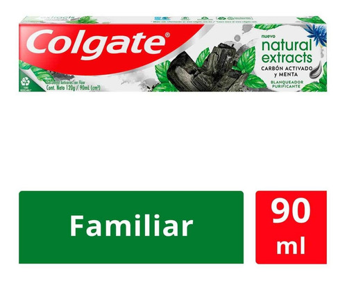 Pasta Dental Colgate Natural Extracts Carbón Activado Y Menta 90ml