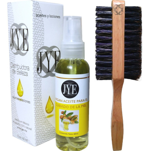 Kit Un Aceite Argan 60 Ml  Jye Y Un Cepillo Doble Jye Cerdas