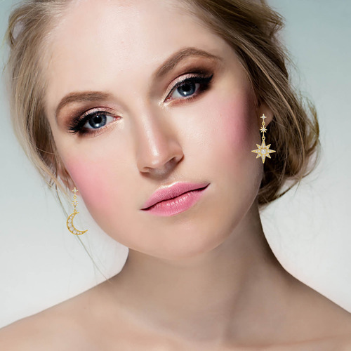 Pendientes N Exageration Stars Con Circonitas Cúbicas Y Borl