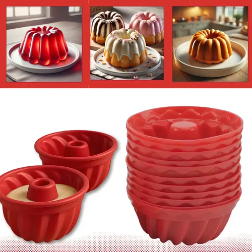 Kit 12 Forma Redonda Silicone Mini Para Bolo Pudim Cupcake Muffins Forno Forma de Silicone para Airfryer Boa Dica