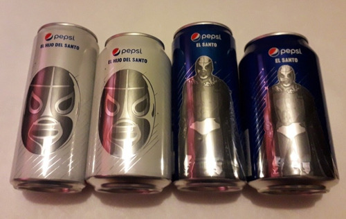 Latas Pepsi Edición Limitada El Santo Y El Hijo Del Santo