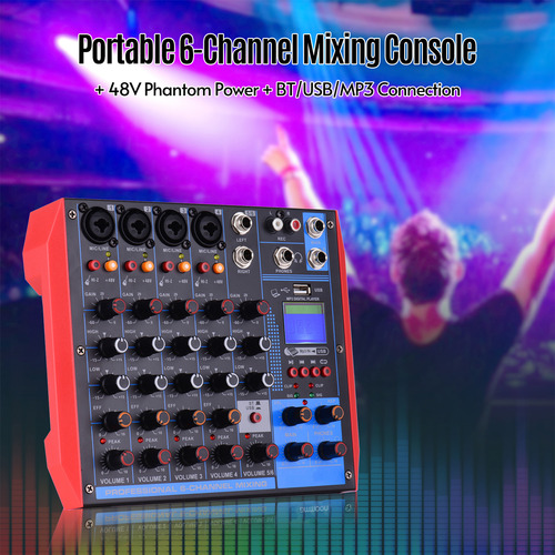 Mixing Console Ag-6 6-channel Portable Karaoke +48v