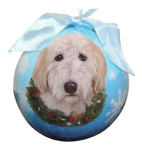 Goldendoodle Navidad Ornamento Romper A Prueba De Bolas Faci