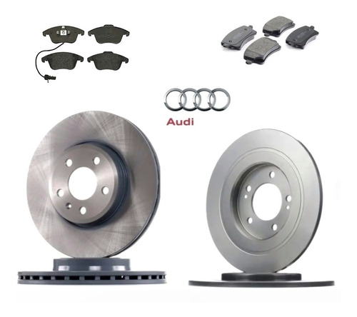 Discos De Freno Y Pastillas Para Audi A4 1.8 Delanteros Y Tr