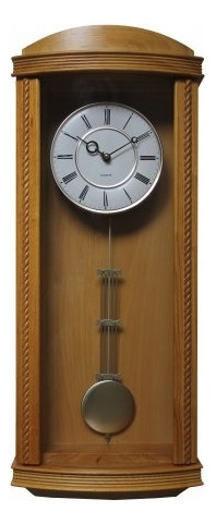 Reloj Pendulo Madera De Pared Electrico A Pila Sin Soneria Blanco