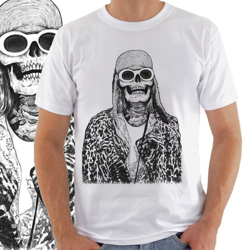 Camiseta Masculina Kurt Cobain Caveira