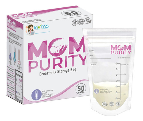 Bolsas Almacenamiento Leche Materna 50 Unidades Mom Purity