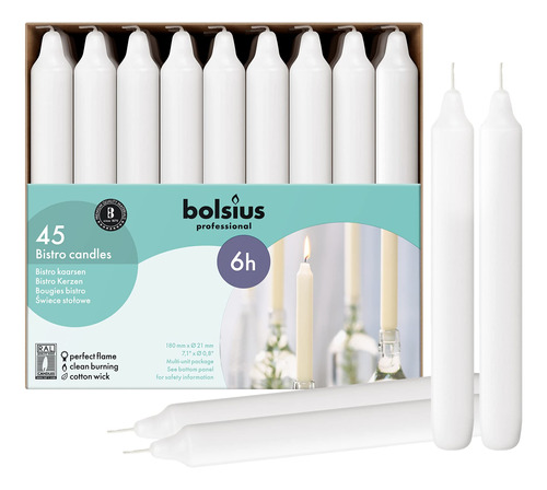 Velas Blancas Para Cena - Pack 45, 7 , 6h, Calidad Eu