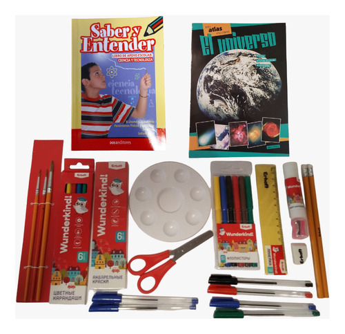 Set Útiles Escolares Niños Kit Completo X30 + 2 Libros Apoyo