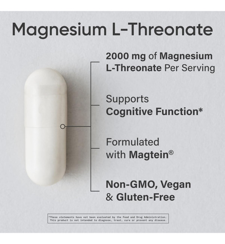 Mag Lt. Treonato Magnesio X 2000 Mg X 90 U. Salud Cogniyiva.
