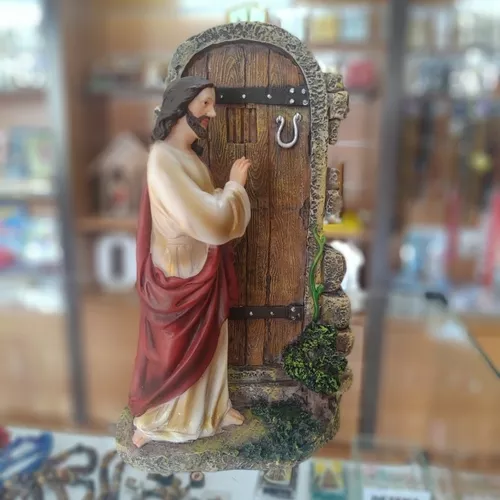 Imagem Jesus Bate à Porta c/ Luz Importado Resina 30 cm - Amém decoração  religiosa