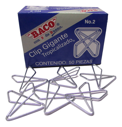 Clip Baco Cl018 No2 Tamaño Gigante Caja Con 50 Piezas