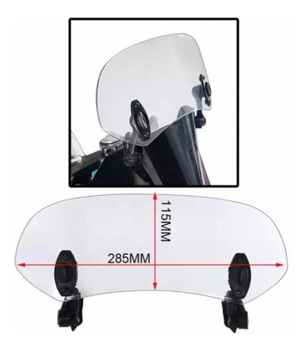 Deflector Extensor De Parabrisas De Moto Con Doble Agarre